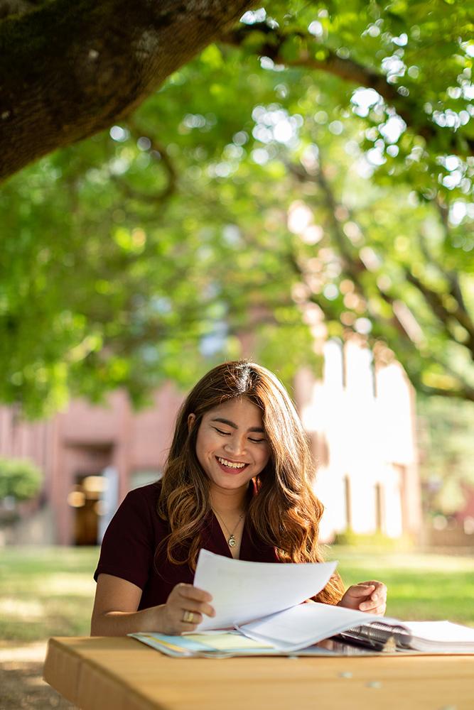 Student on campus